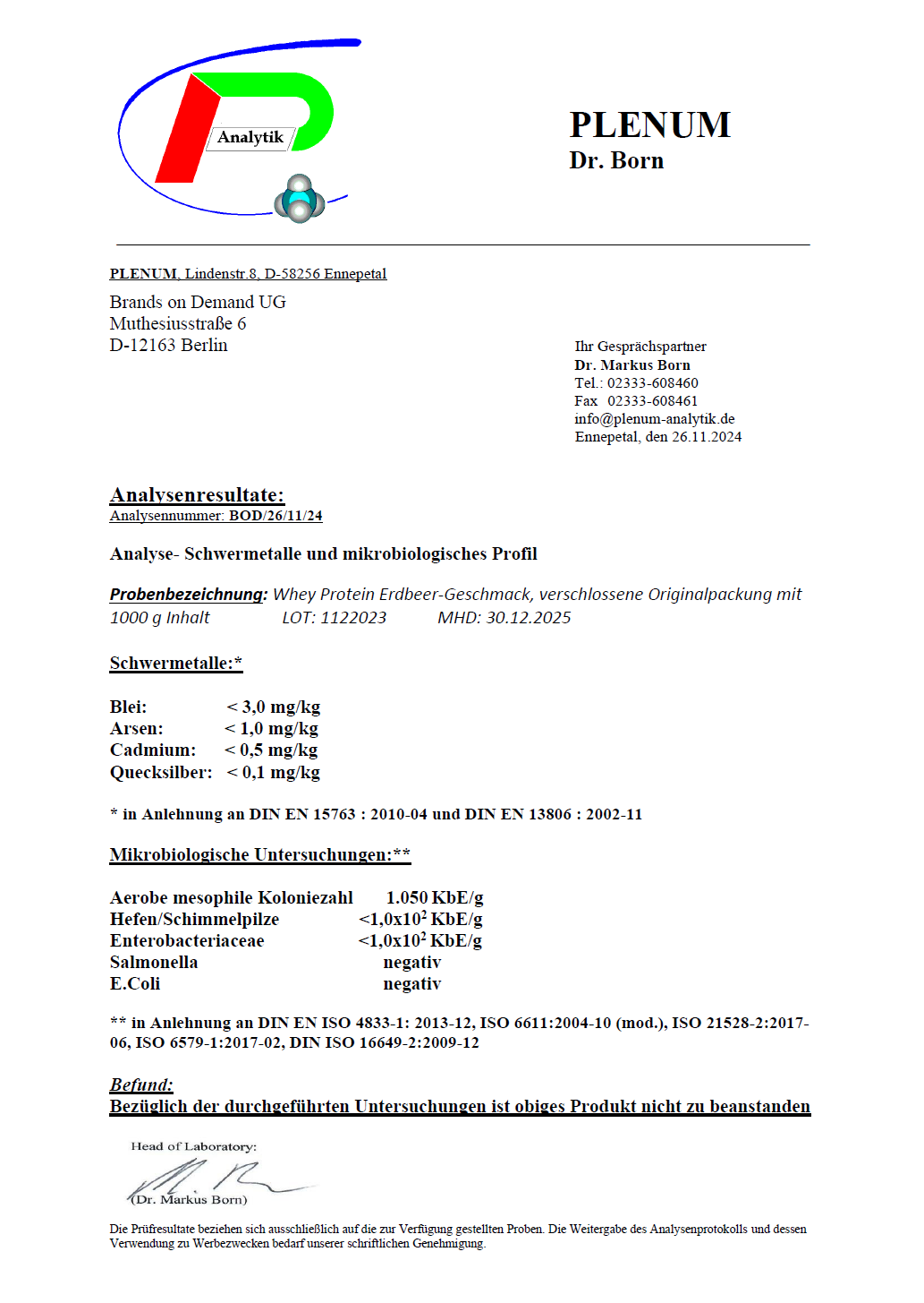 VitaExtend Whey Protein – Erdbeer-Sahne | 1000 g | Laborgeprüft in Deutschland