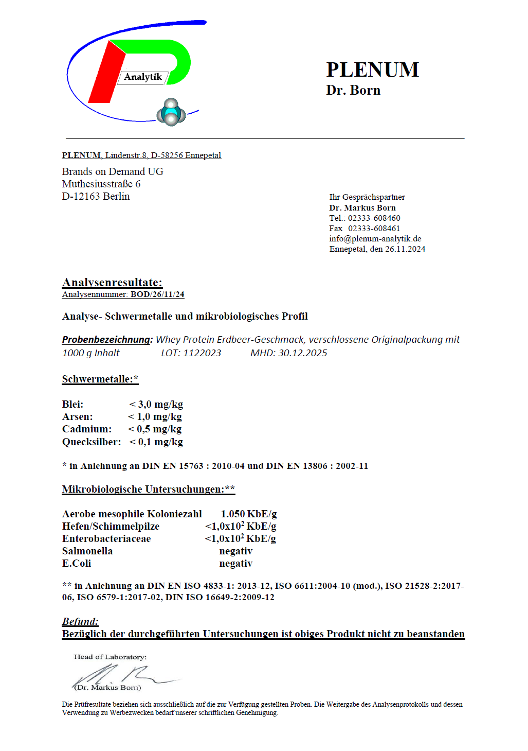 VitaExtend Whey Protein – Schokolade | 1000 g | Laborgeprüft in Deutschland